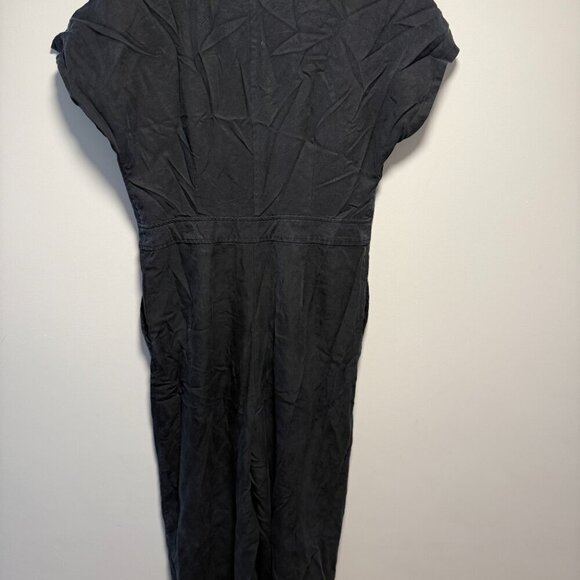 GAP Black Tencel Short Sleeve Jumpsuit Button Up Small - Picture 9 of 9